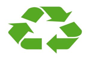 Green recycle or recycling arrows flat icon for apps and website